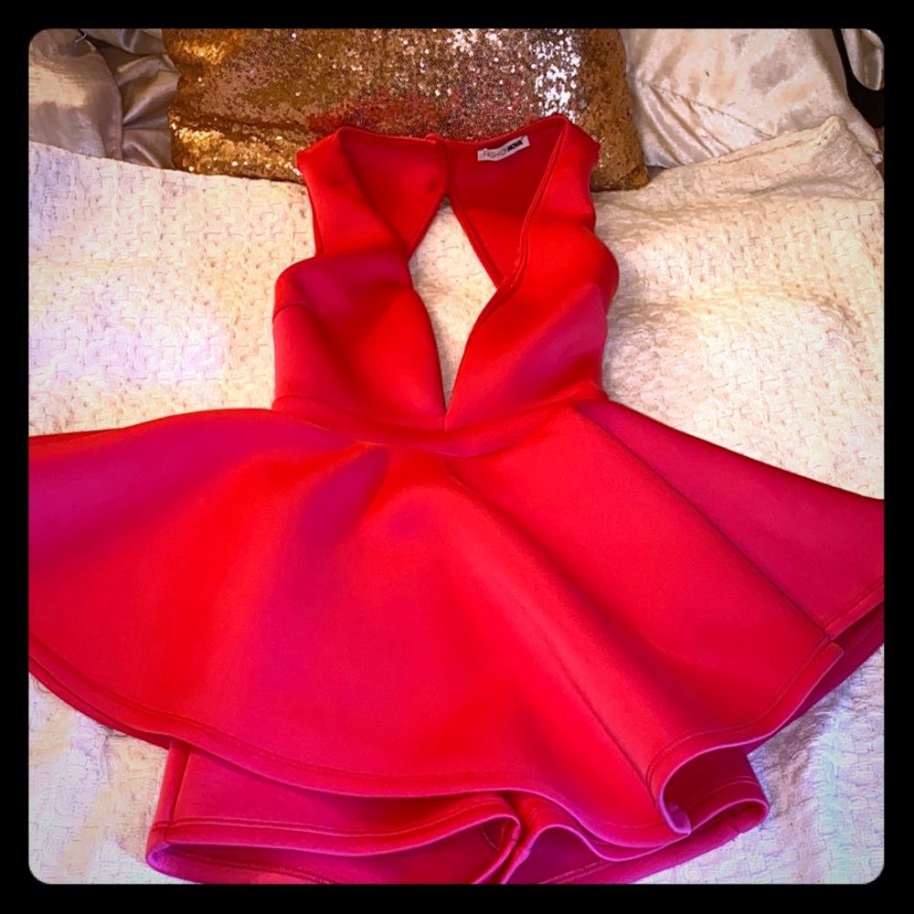 Dark pink dress with shorts
